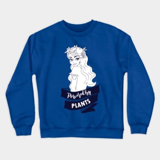 Powered by plants - vegan vegetable fruit healthy vegetarian Crewneck Sweatshirt